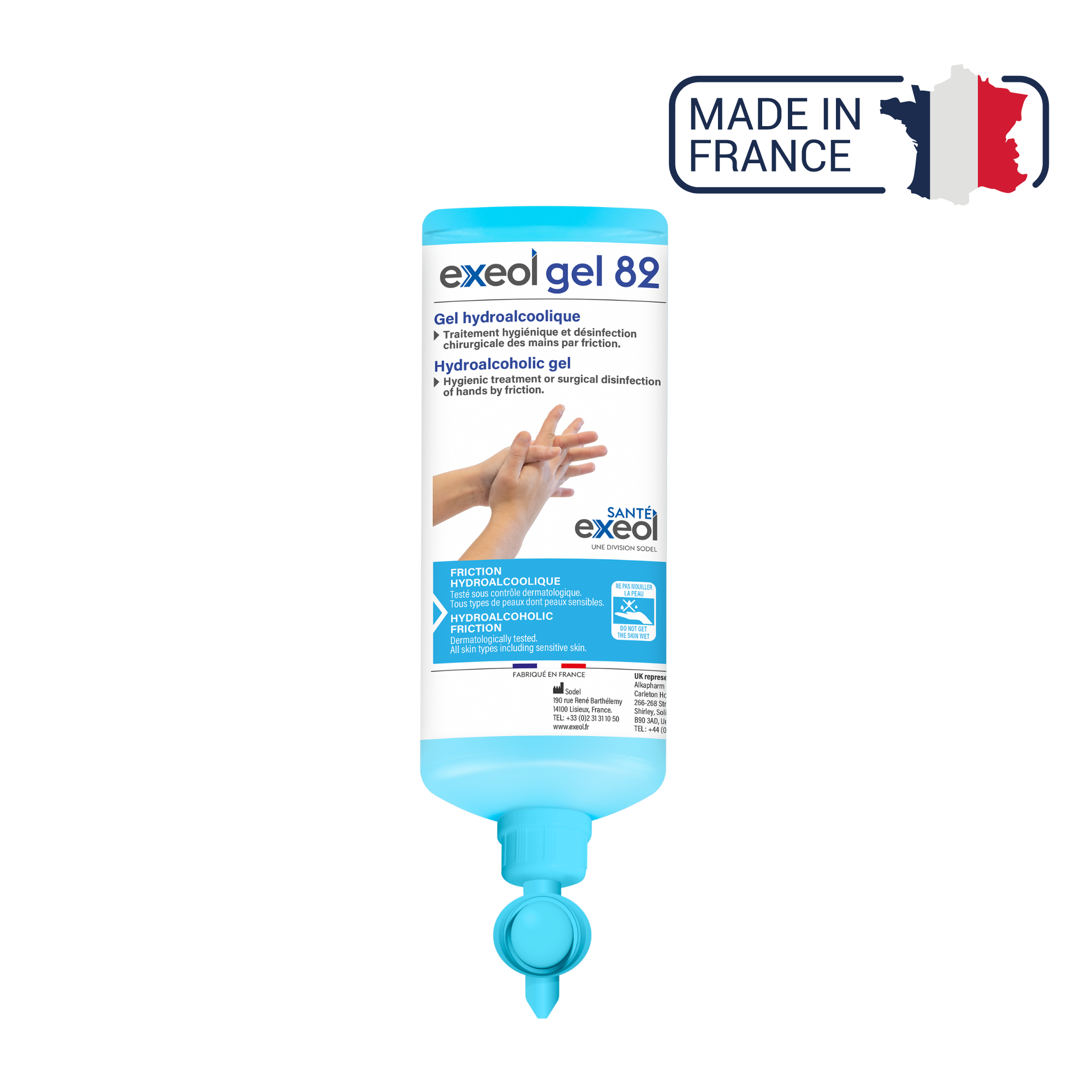 Gel hydroalcoolique -  Exeol Gel 82 - Sodel