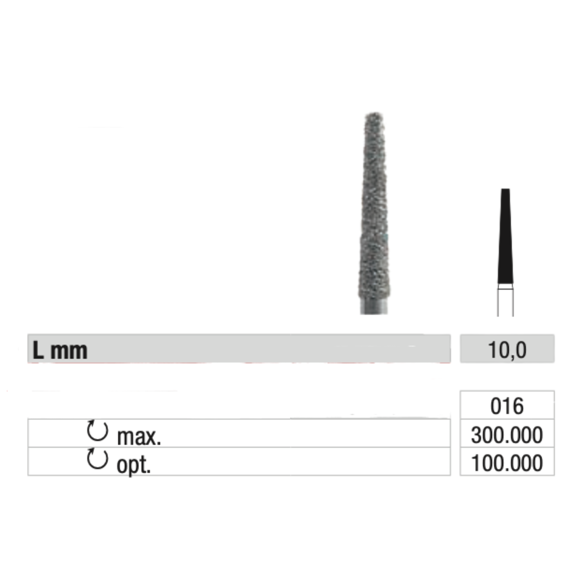 Fraise 848 Diamant - Lissage des callosités et des ongles - 1,6 mm